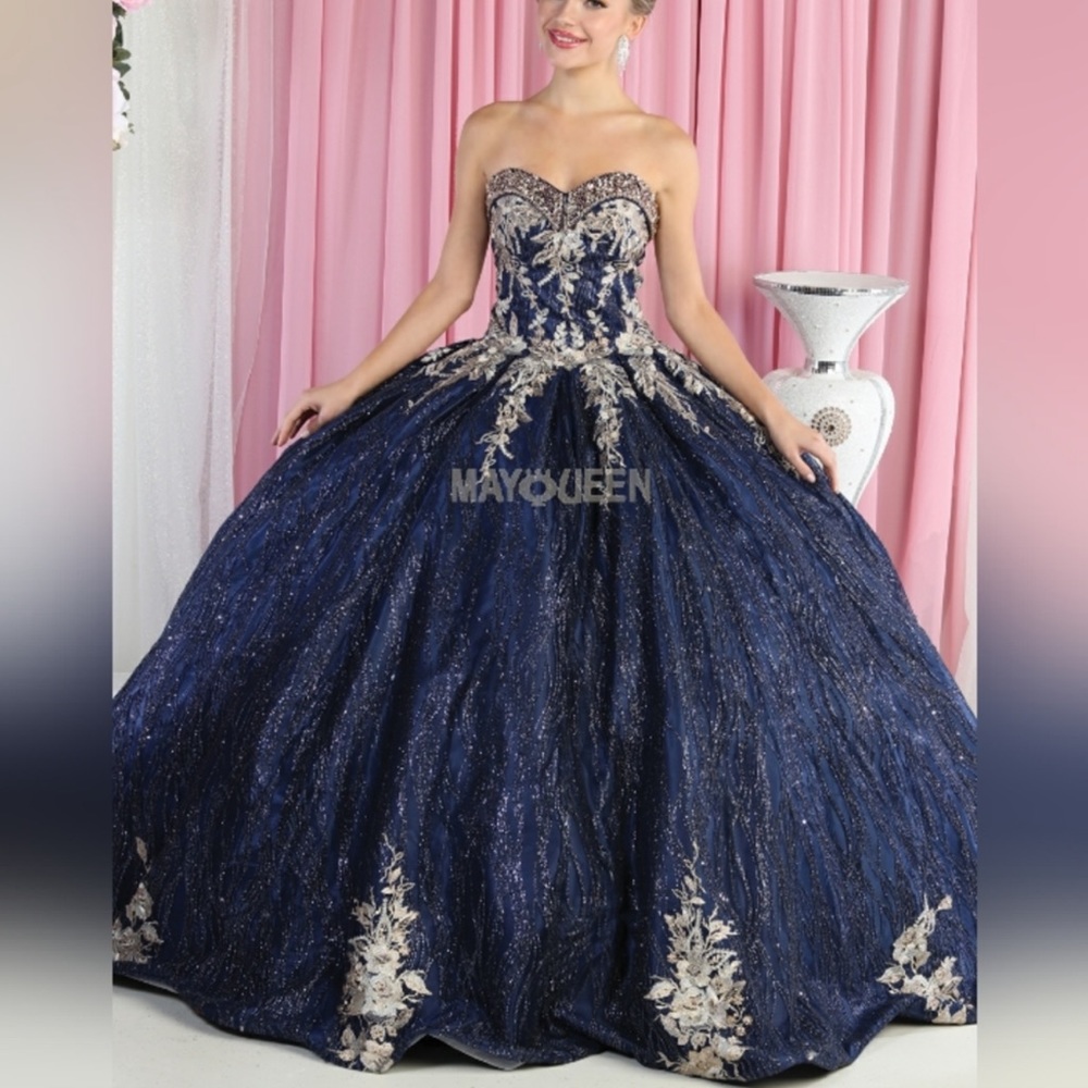 Navy quinceanera dress